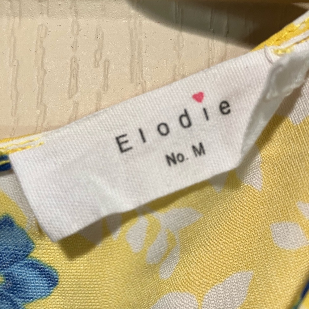 Elodie Floral Yellow and Blue Women's Top‎ Size M - Picture 3 of 8